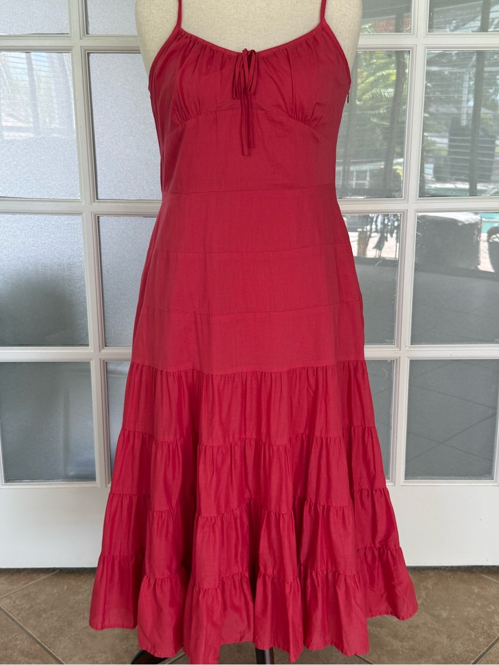 LOFT Coral Pink Tiered Maxi Dress Size 12